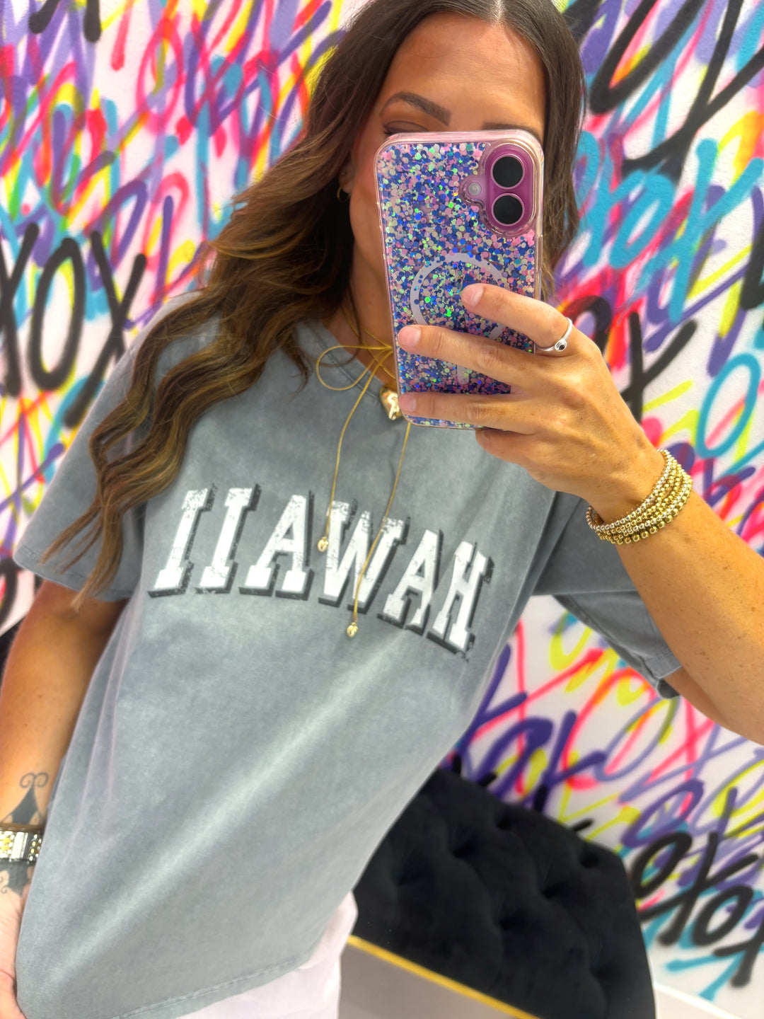 Grey Hawaii Tee One Size Fits Most