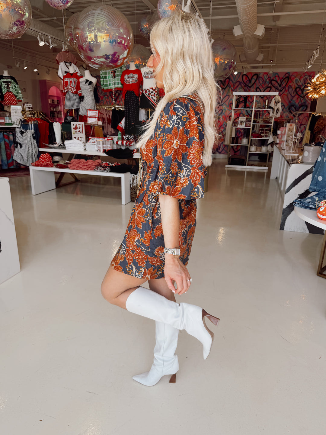 Eliza Floral Puff Sleeve Mini Dress