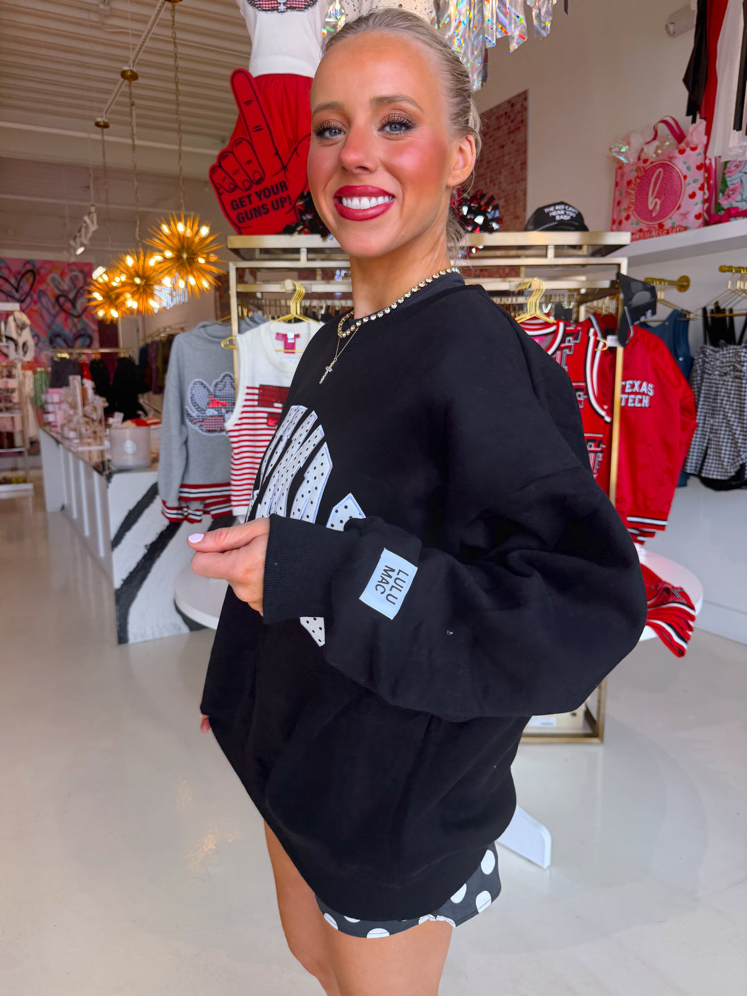 LULUMAC Black/White Polka Dot Sweatshirt
