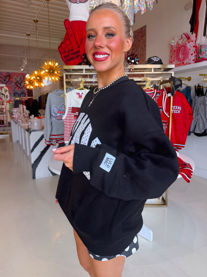 LULUMAC Black/White Polka Dot Sweatshirt
