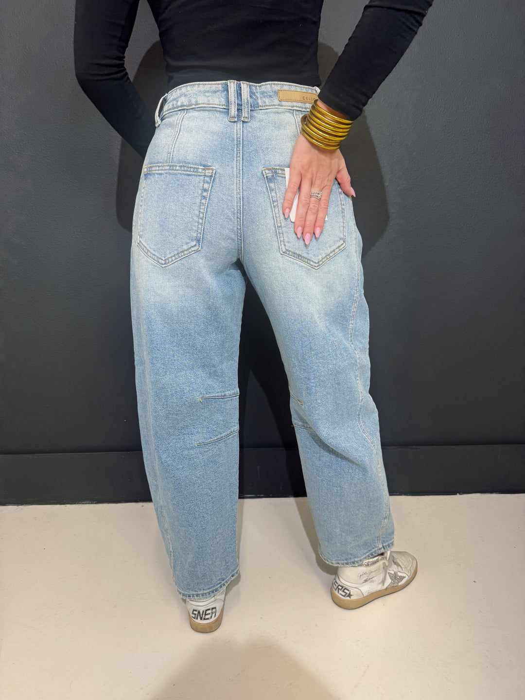 Cello Medium Wash Barrel Jeans