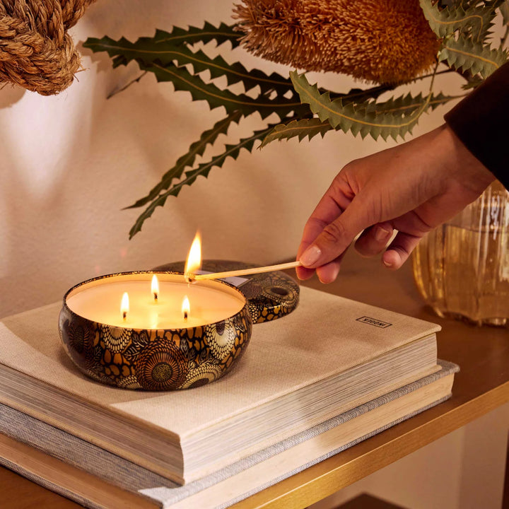 VOLUSPA- BALTIC AMBER 3 WICK TIN CANDLE