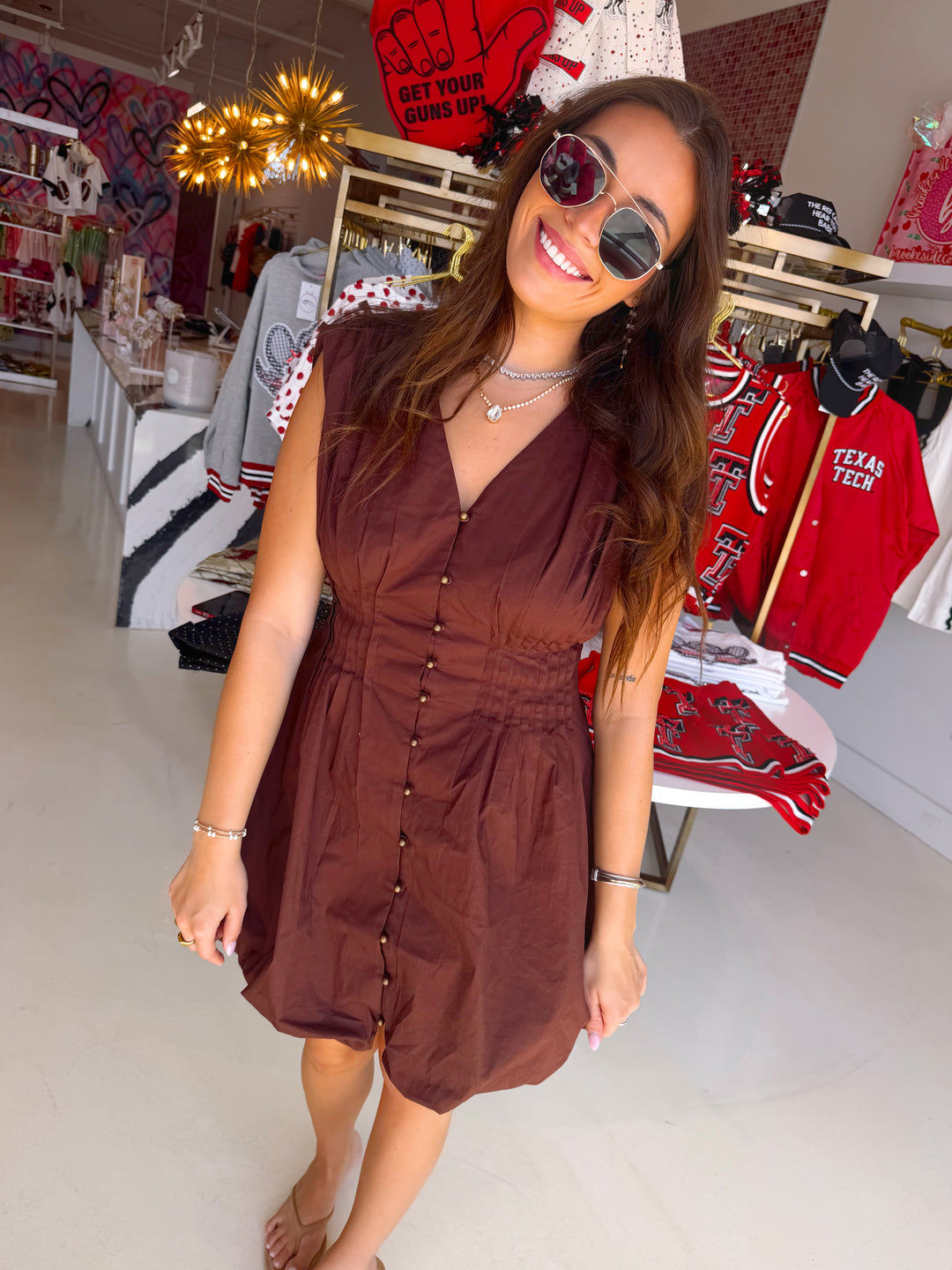 Piper Brown Bubble Dress