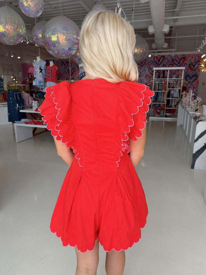 Karlie Red Ruffle Romper