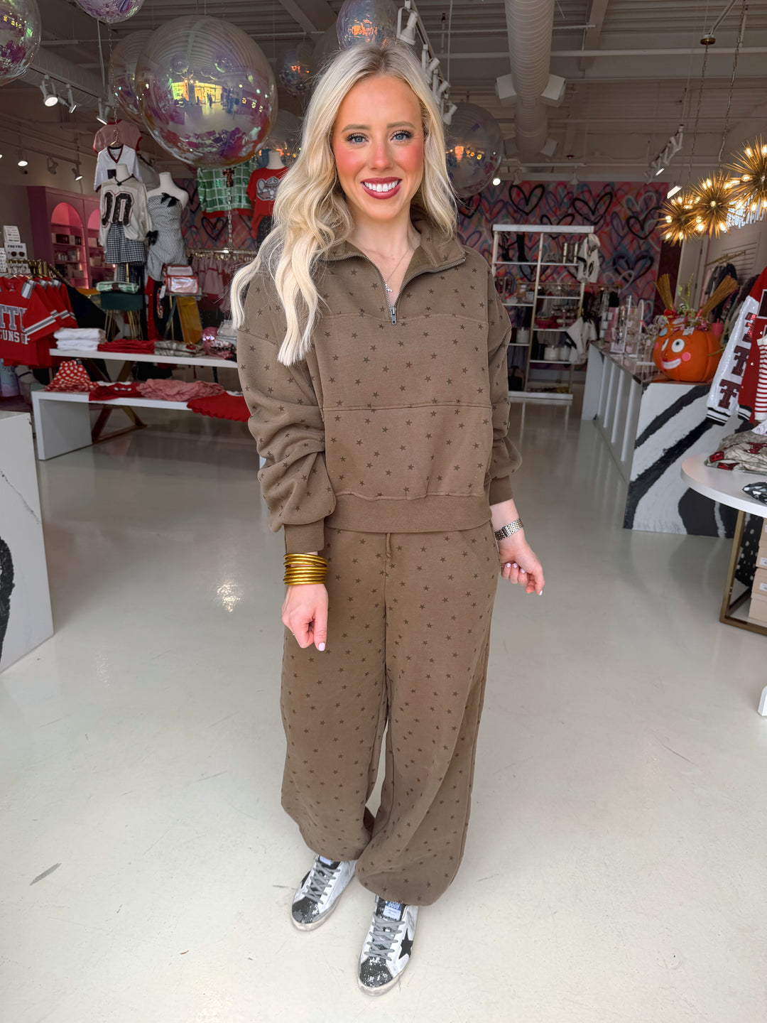 Mocha Star Sweatpant Set