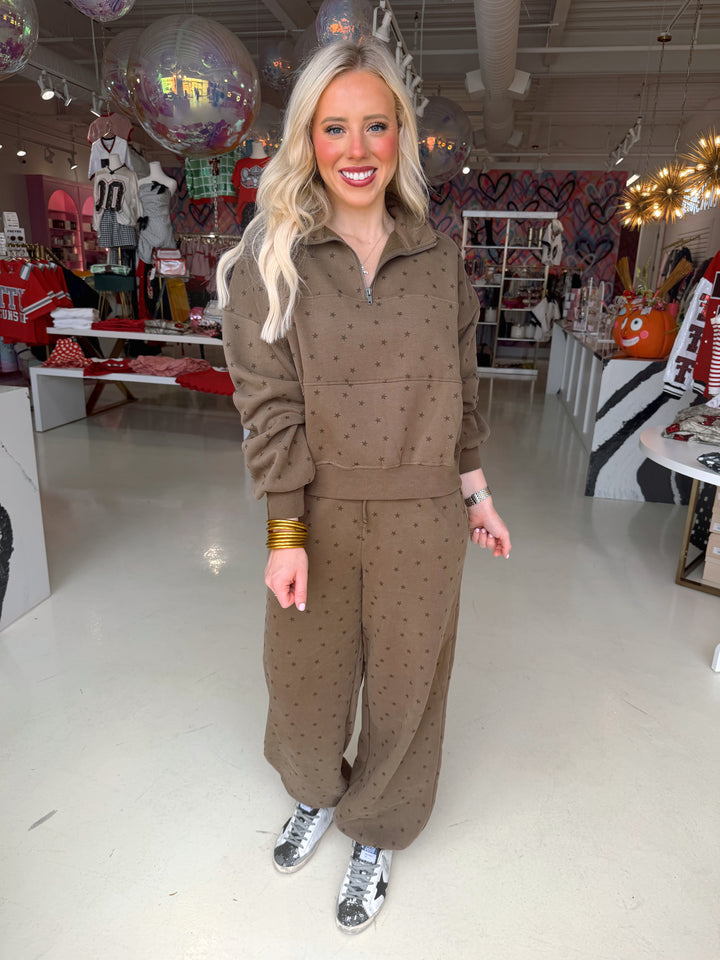 Mocha Star Sweatpant Set