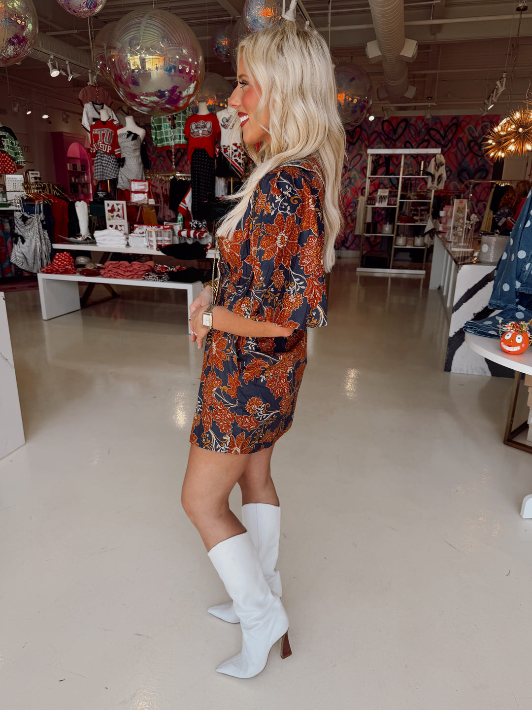 Eliza Floral Puff Sleeve Mini Dress