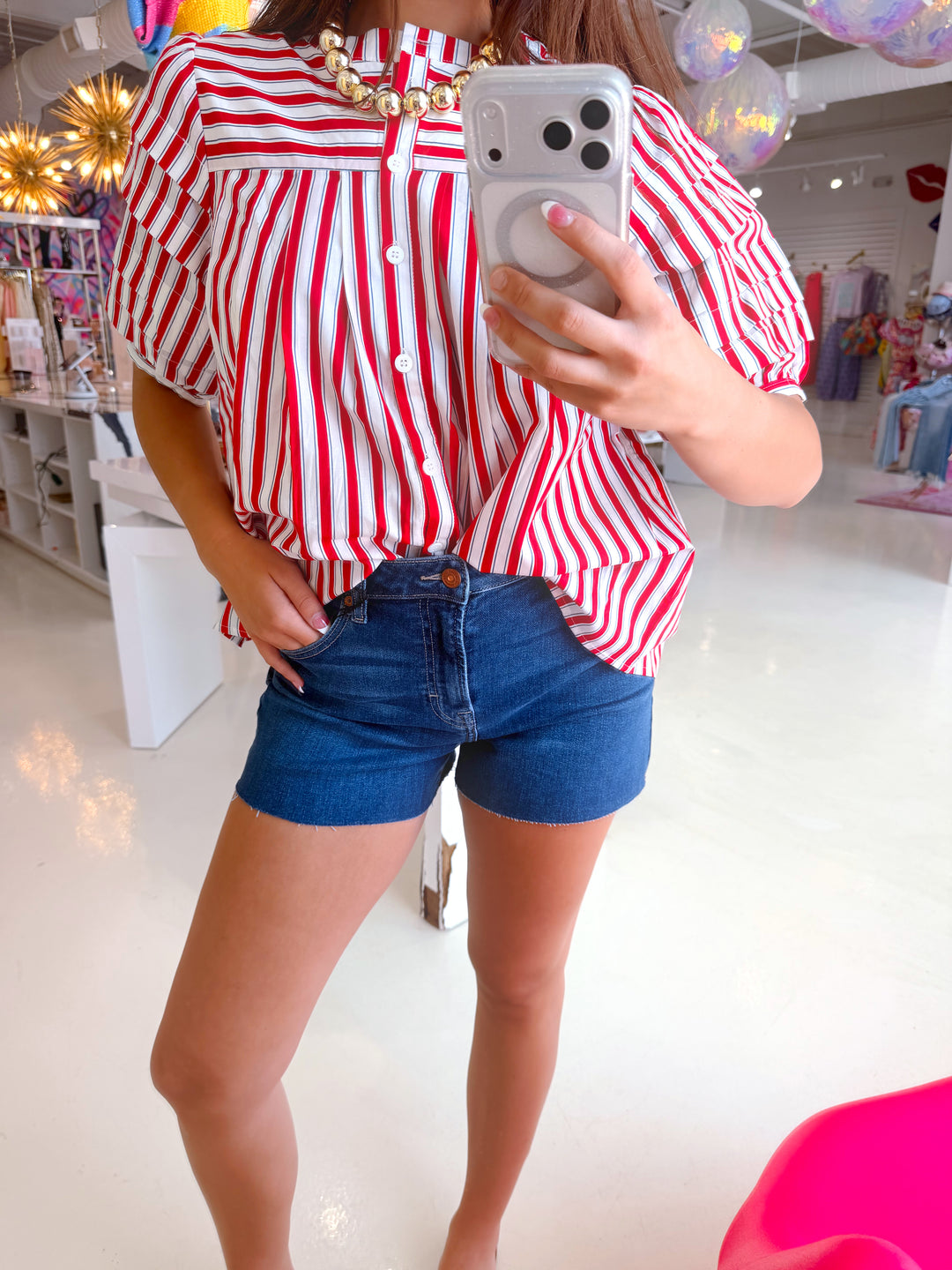 Medium Dark Stretch Micro High Rise Shorts