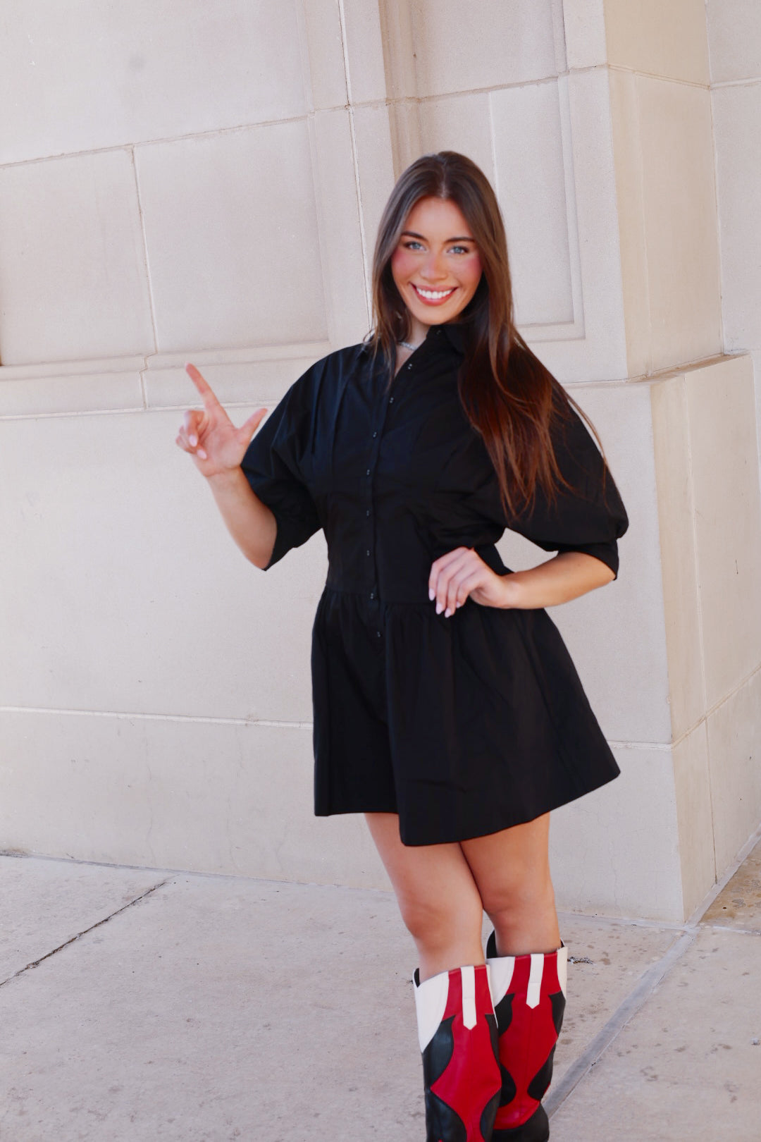 Black Puff Sleeve Dress