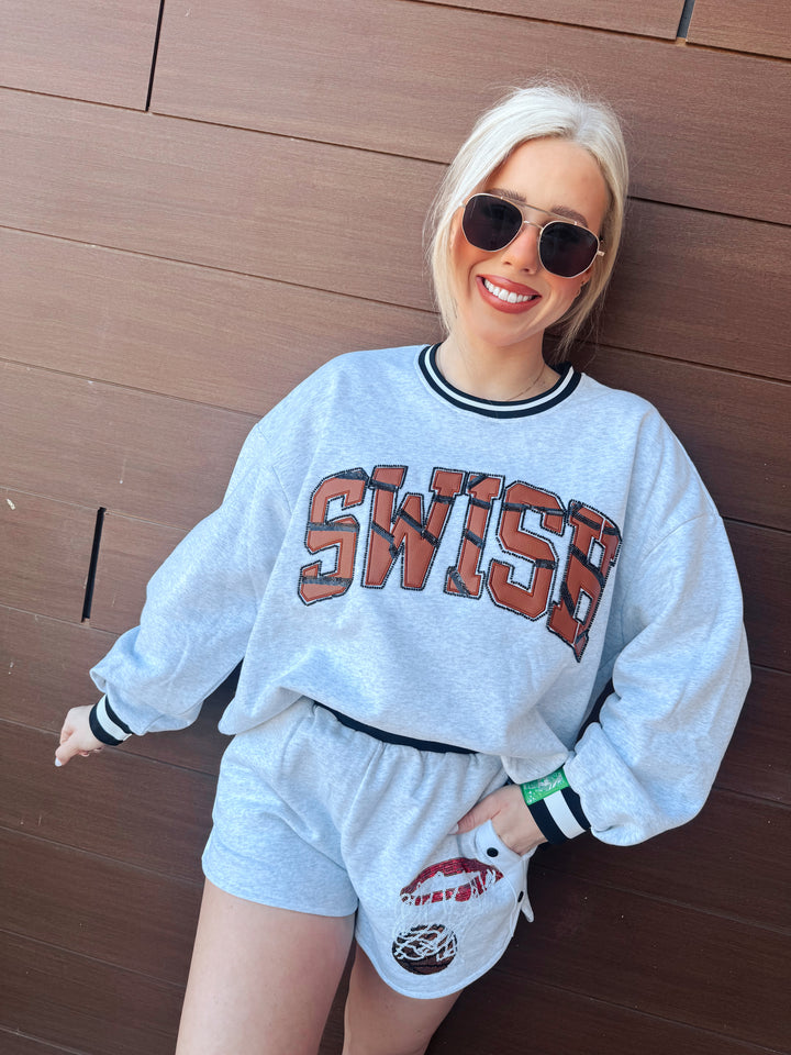 QOS Grey Swish Basketball Sweatshirt