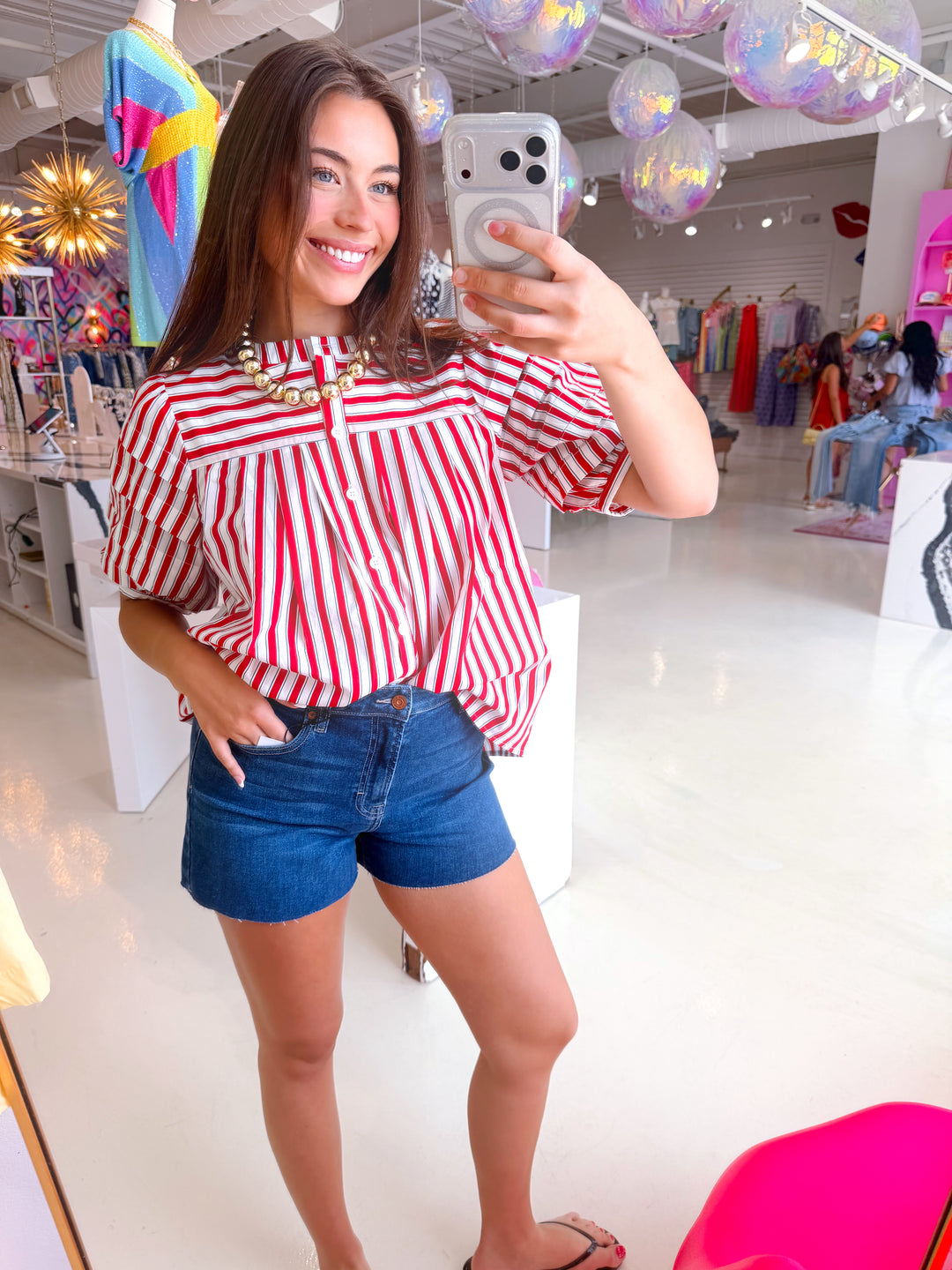 Medium Dark Stretch Micro High Rise Shorts