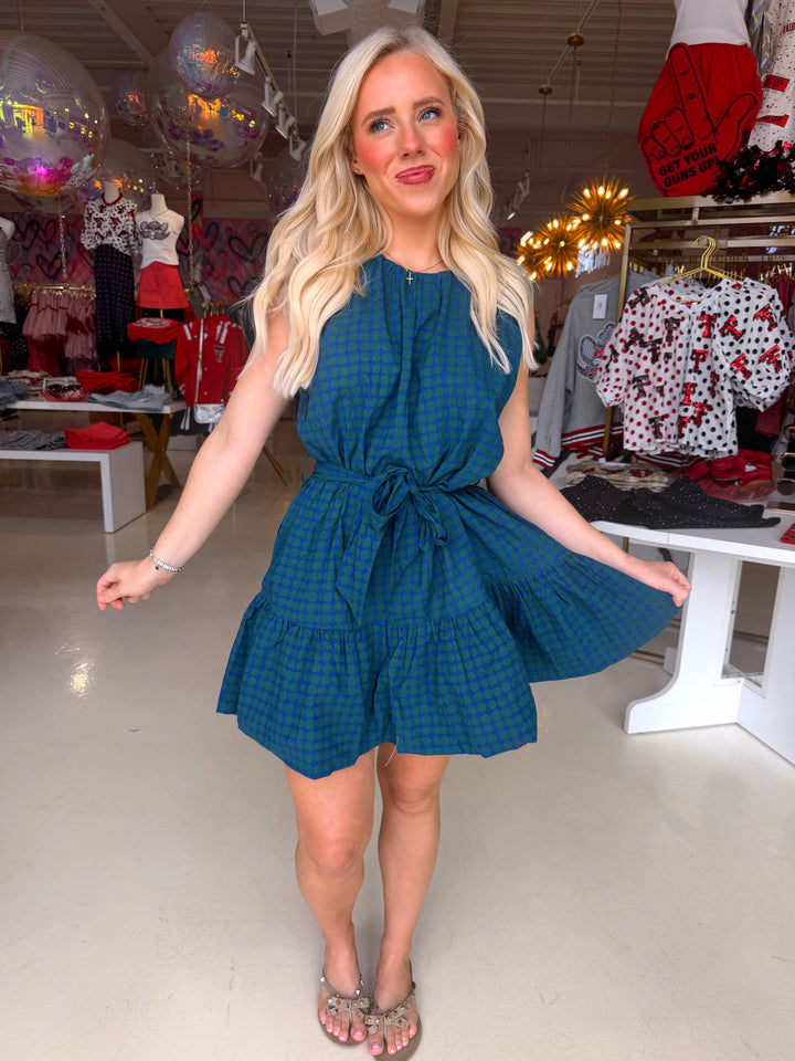 Navy & Blue Sutton Bow Mini Dress