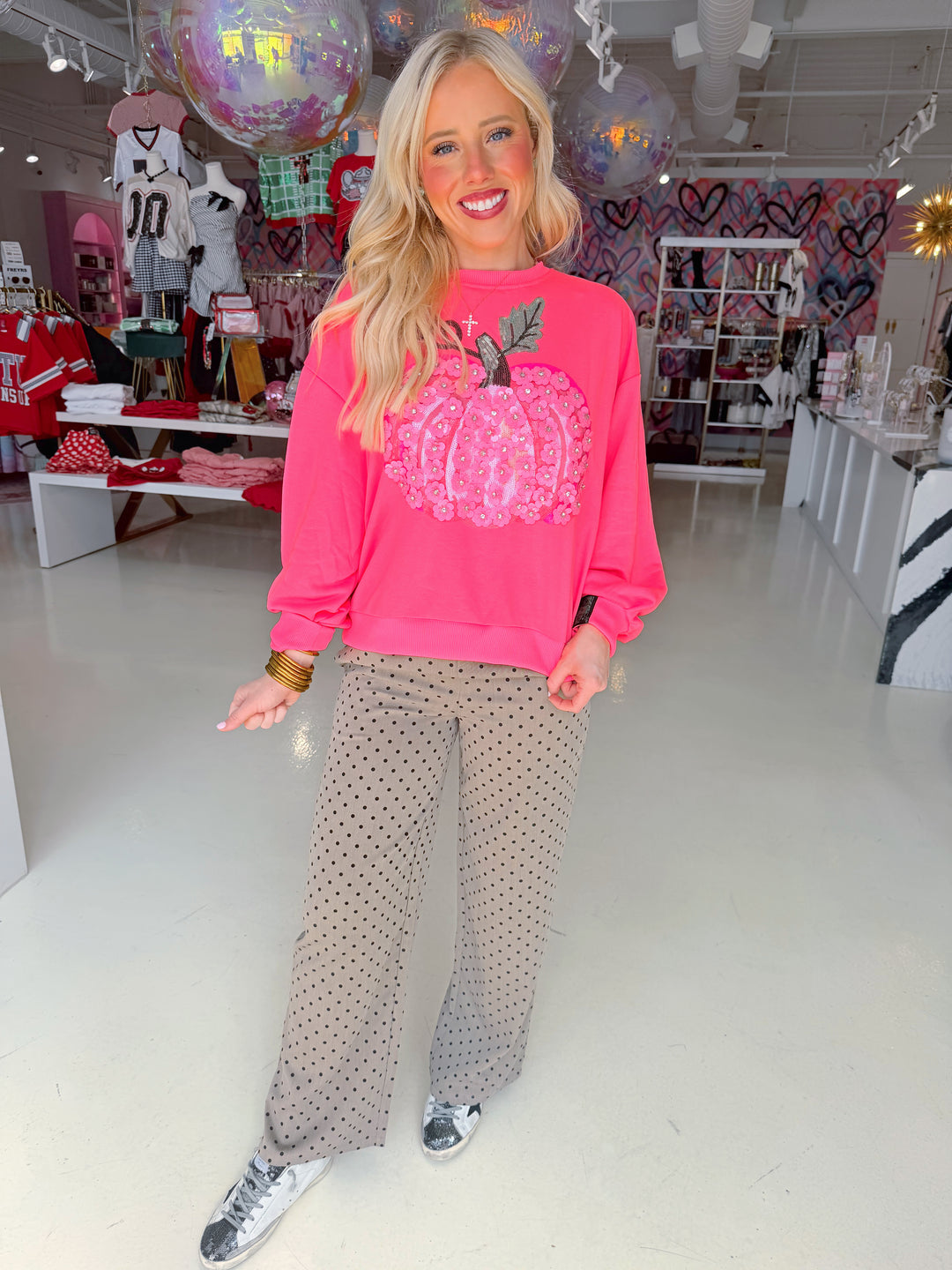 Laurie Mocha Black Polka Dot Pant