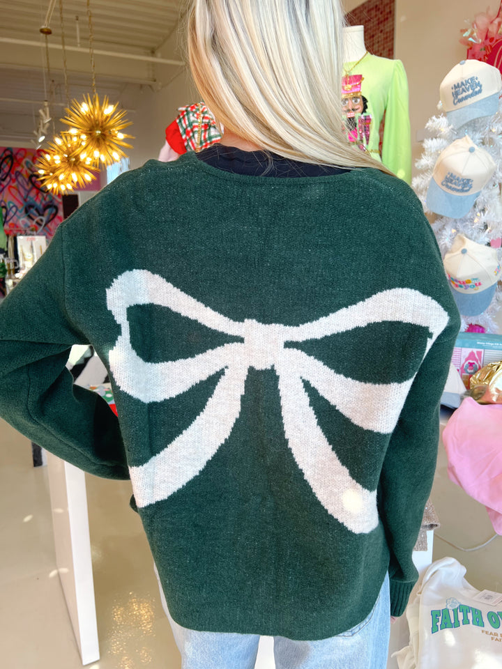 Green Bow Cardigan