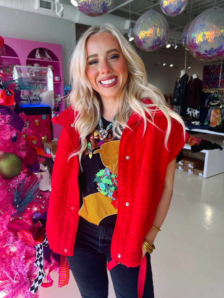 Red Bows On Bottom Vest