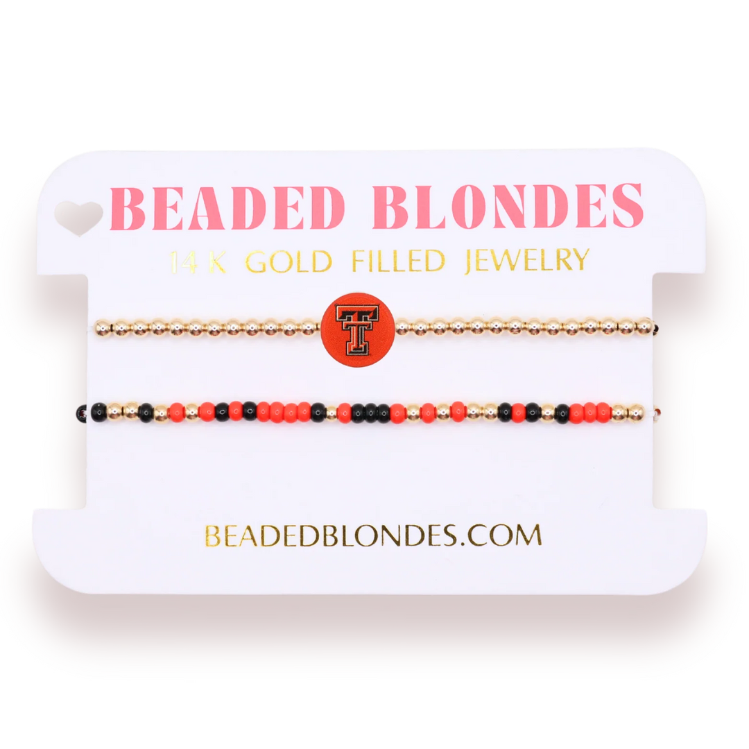 Texas Tech + Sprinkle Logo Bracelet Stack