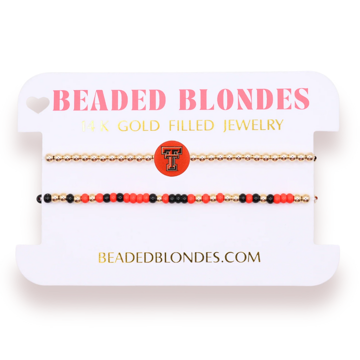 Texas Tech + Sprinkle Logo Bracelet Stack