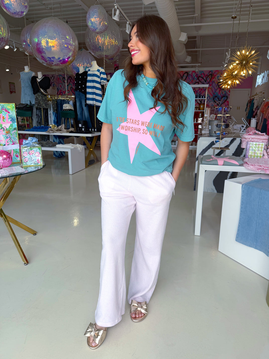 Soft Pink Waffle Pant