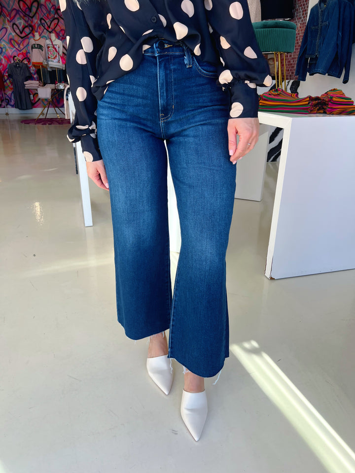 JBD Dark Wash Scissor Cut Wide Leg Jeans