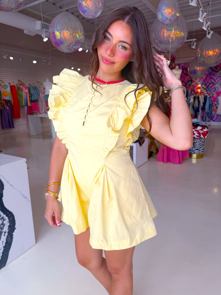Yellow Big Ruffle Romper