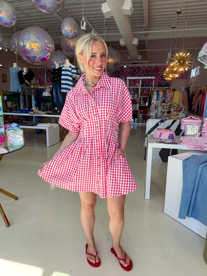 Gingham Baby Red Dress