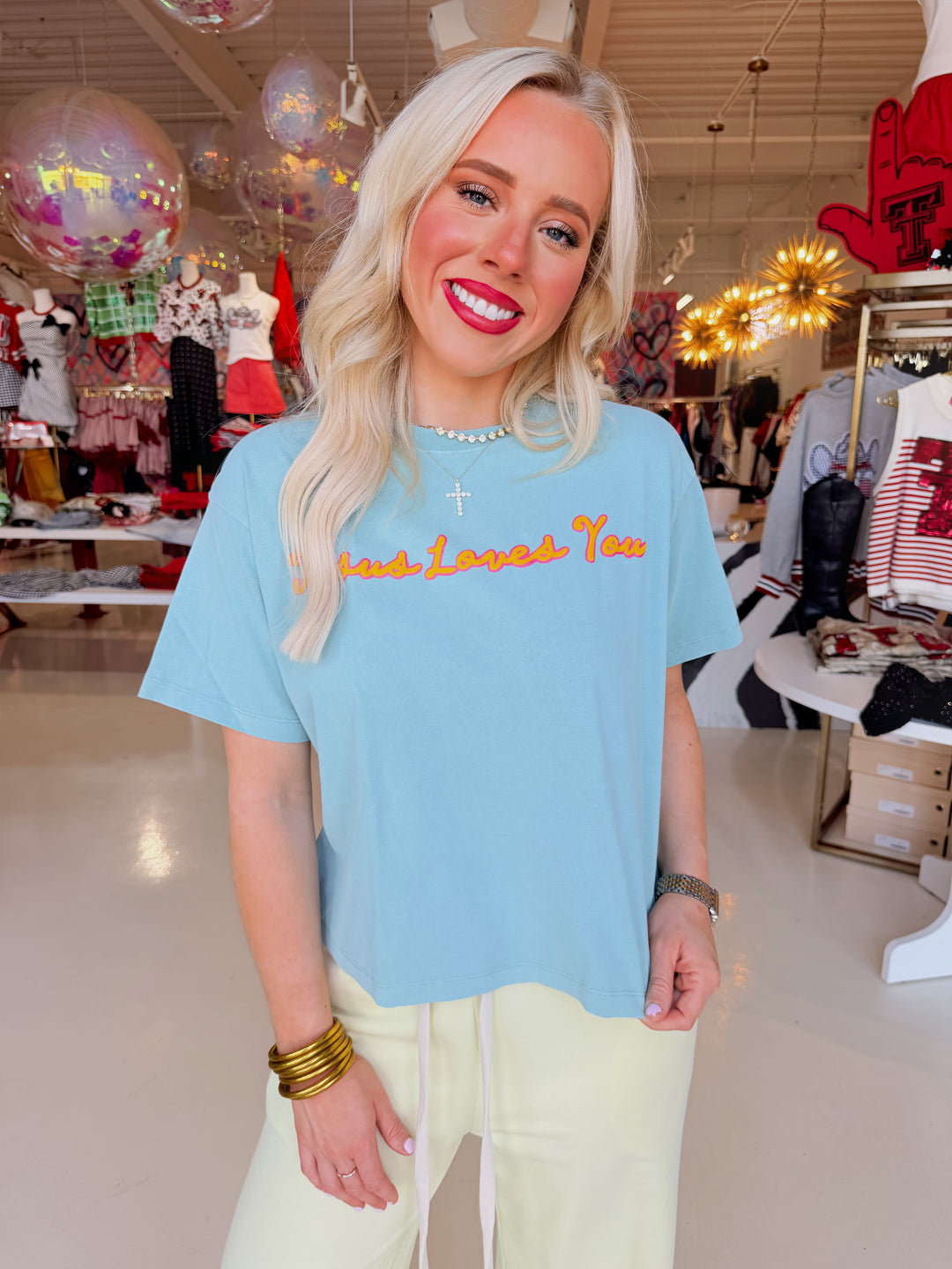 Jesus Loves You Crop Tee