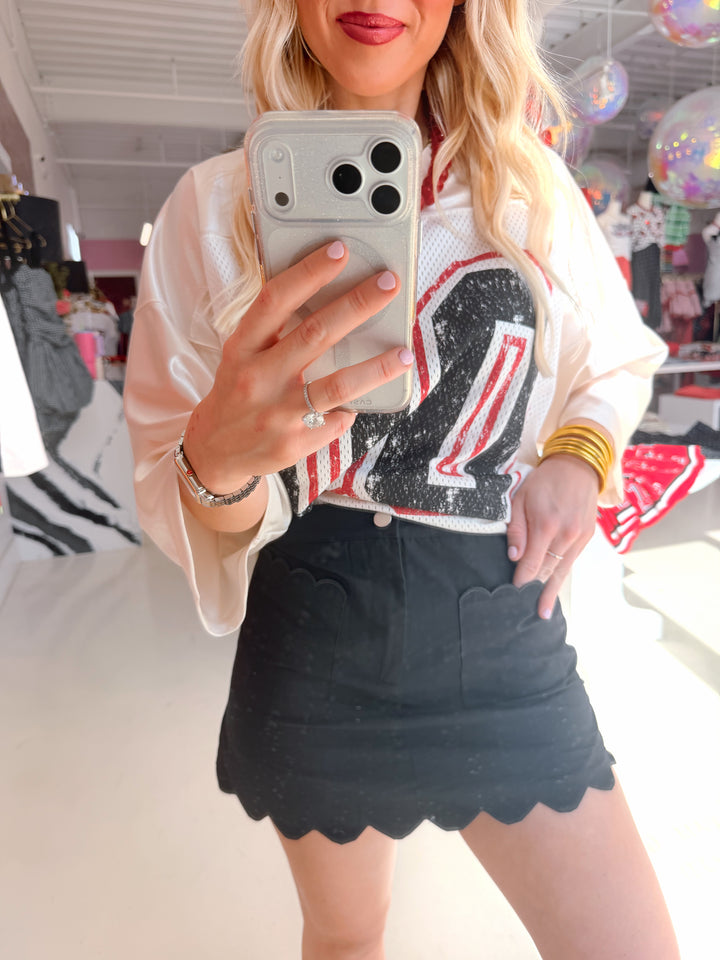 Celine Black Scalloped Skirt