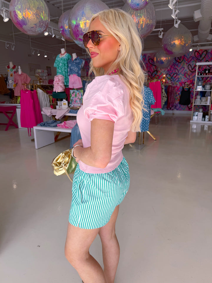 The Matcha Stripe Shorts
