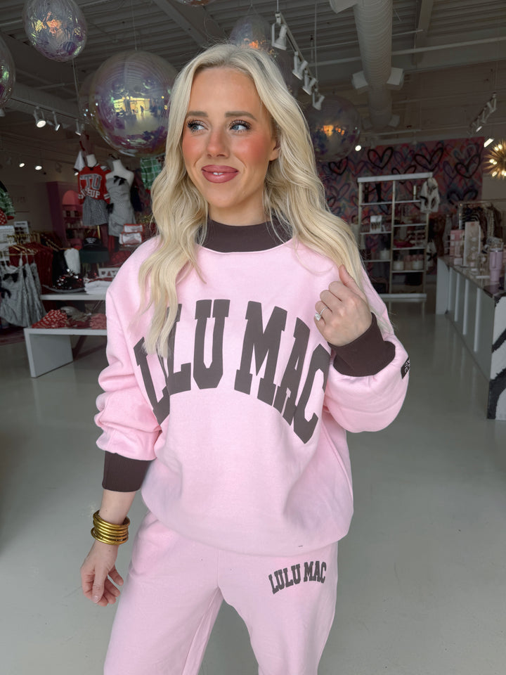 LULU MAC Pink/Brown Mockneck