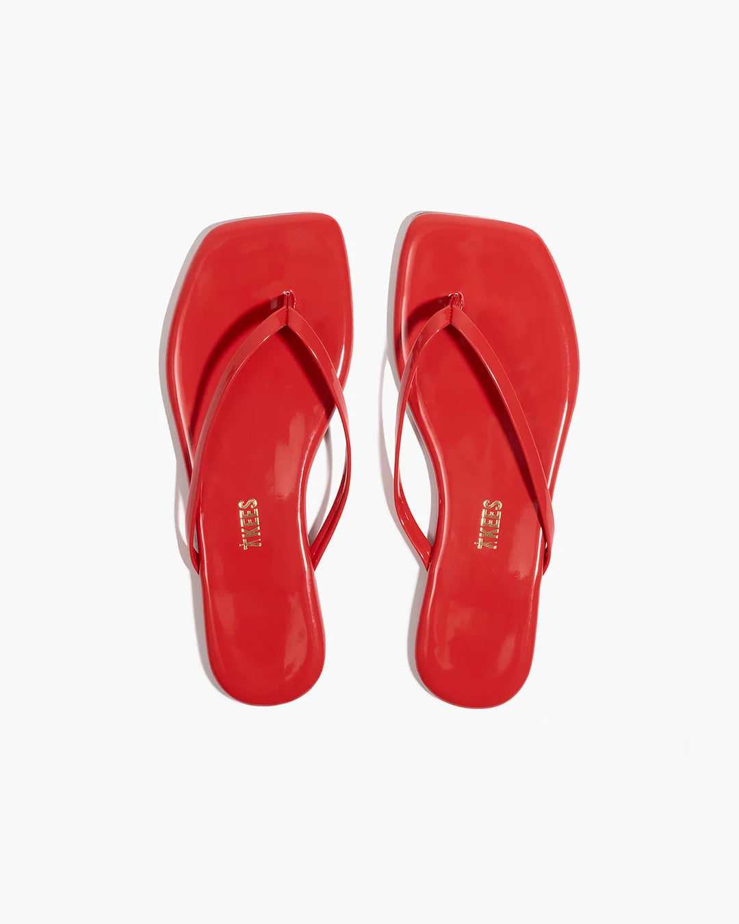 TKEES Red Gloss Square Toe Flop