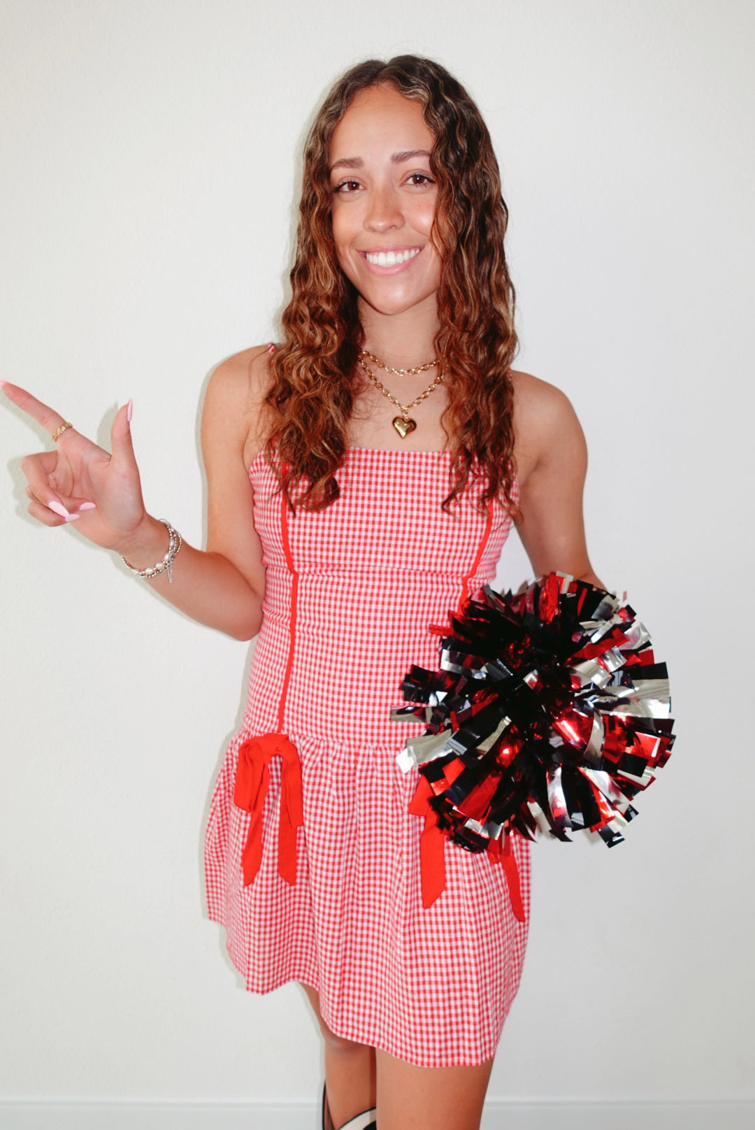 Field Goal Gingham Mini Dress W/ Bow| 2 Colors