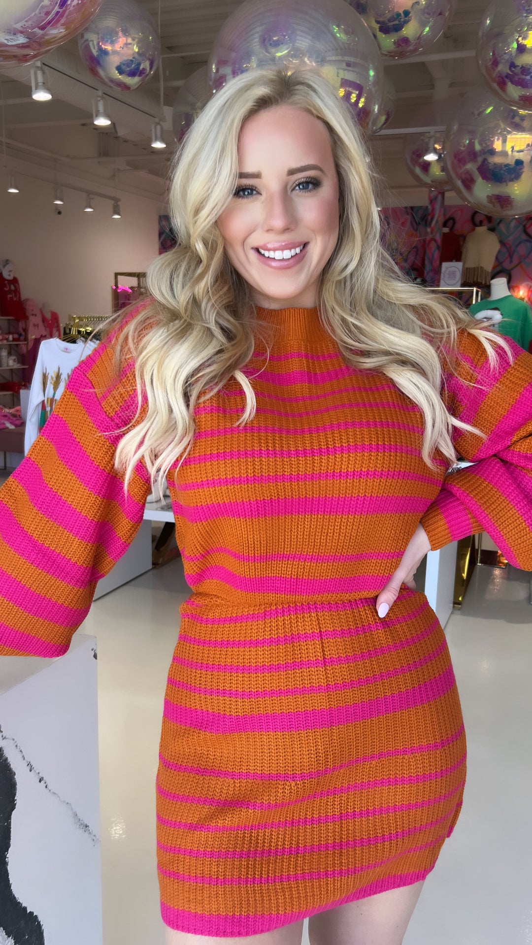 Give Me It Knitted Dress Spice Pink