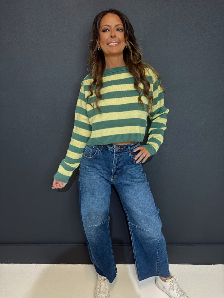 Happy Happy Green and Yellow Sweater