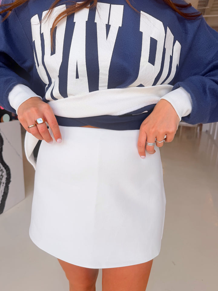 White Mini Skort