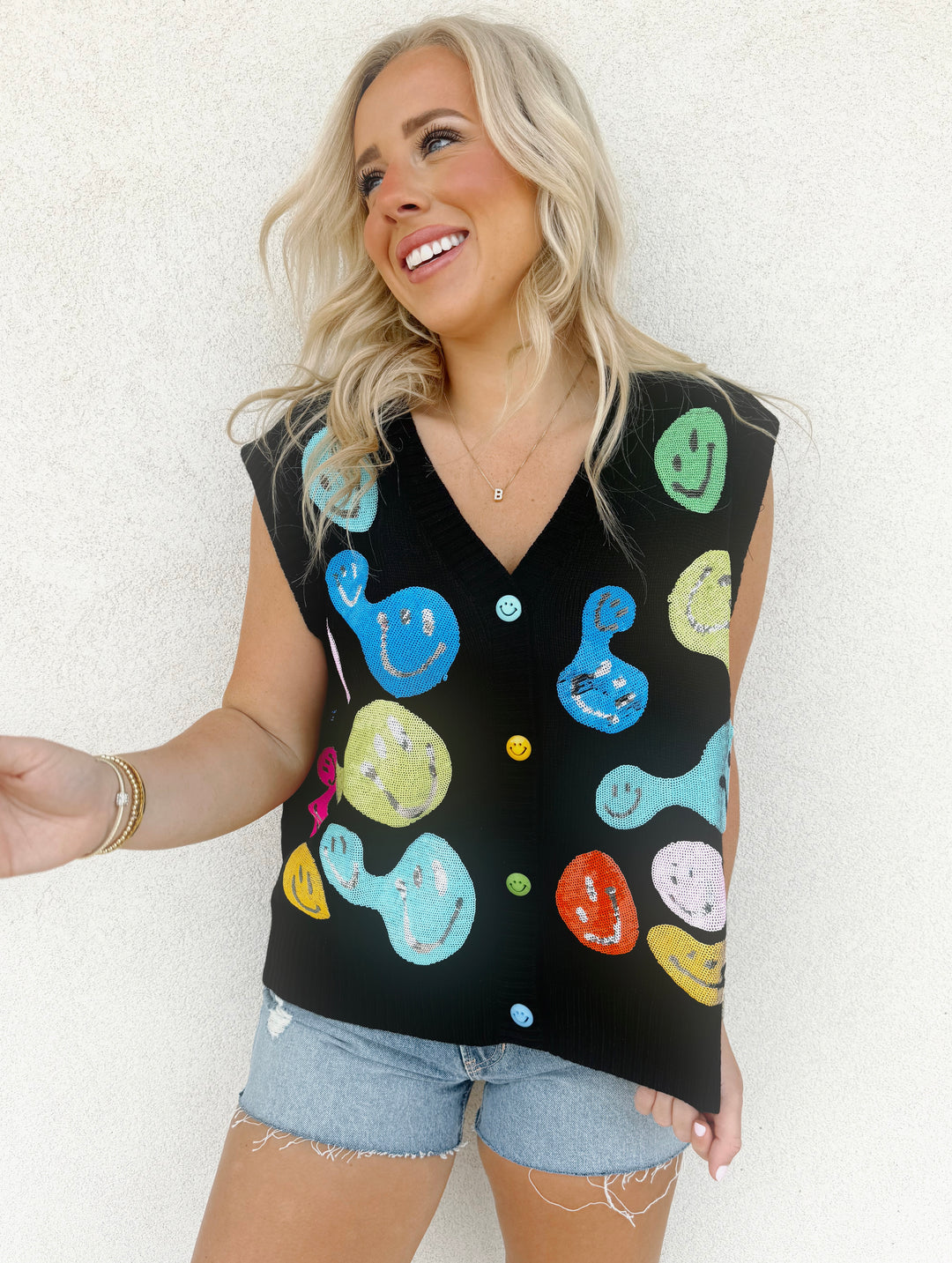 QOS Colorful Smiley Face Vest