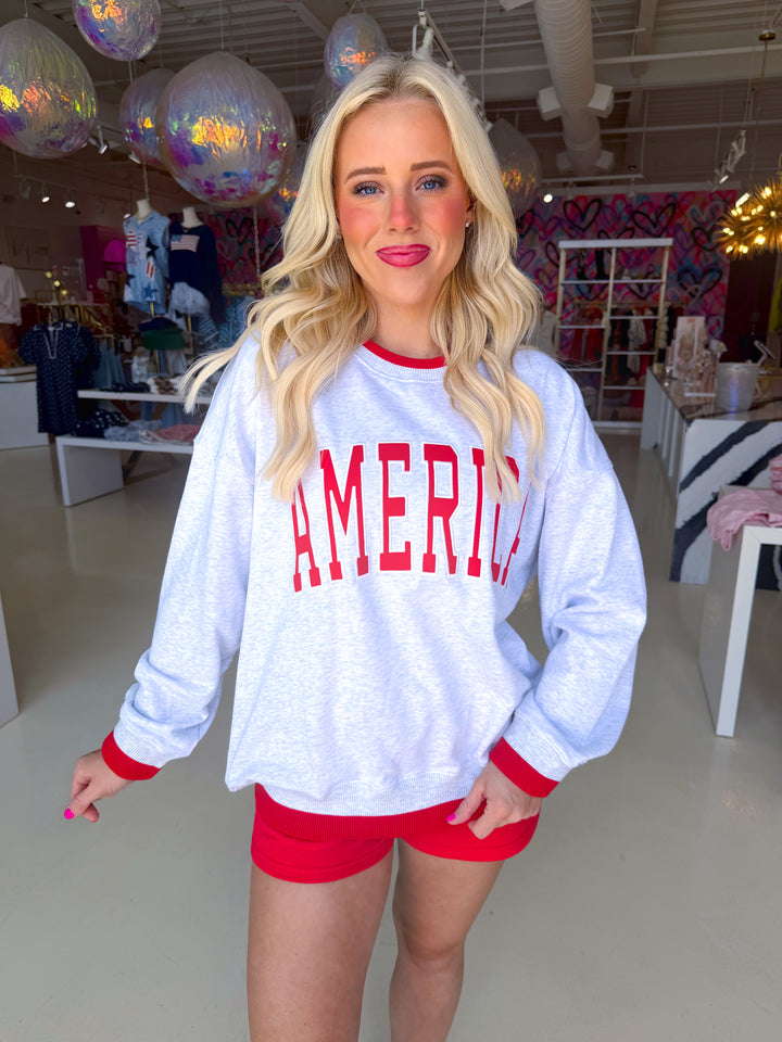 America Longsleeve Oversized Crewneck