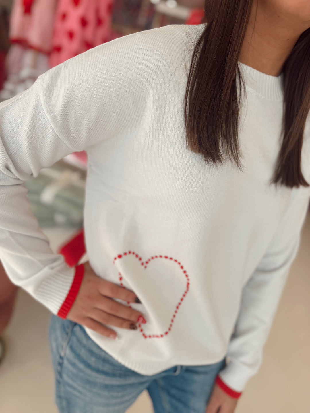 Hey Pookie Sweater W Red Heart