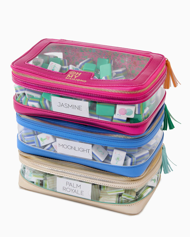 OH MY MAHJONG Hot Metallic Pink Tile Bag