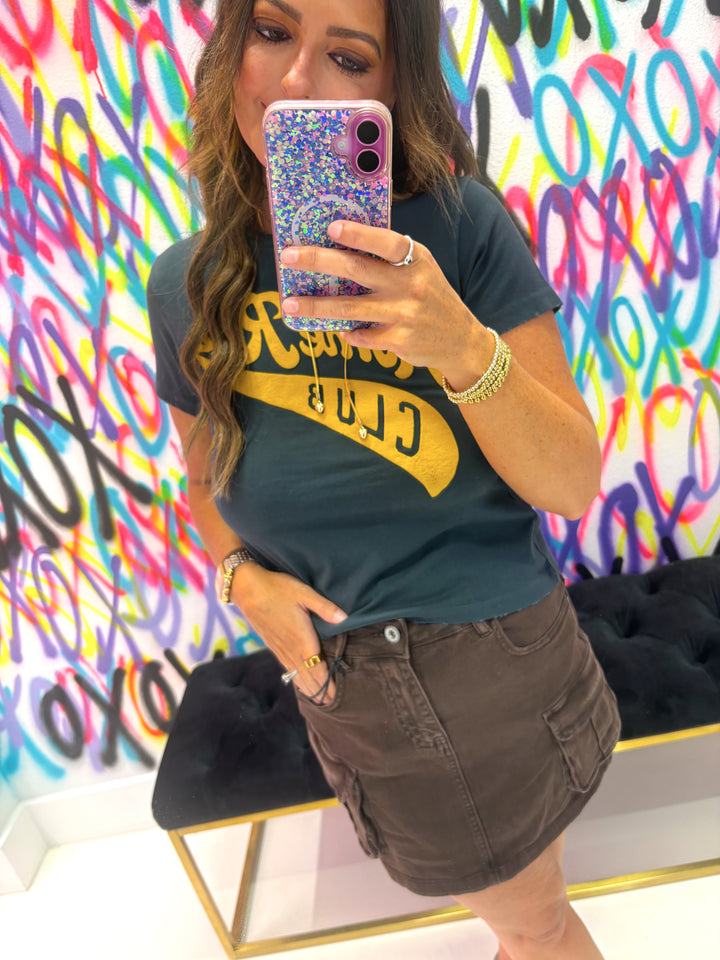 Blakely Brown Cargo Mini Skirt
