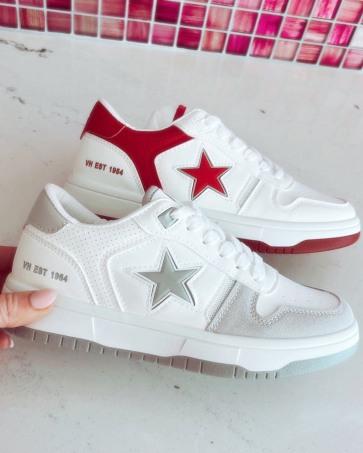 VH Red and White Low Top Sneakers
