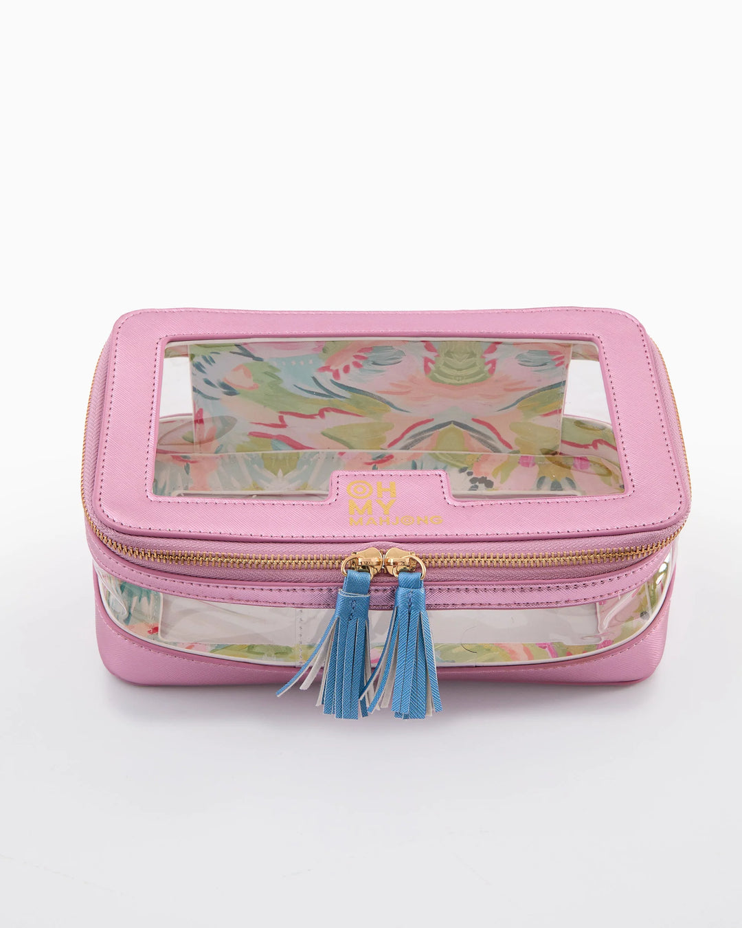 OH MY MAHJONG Light Pink Metallic Tile Bag