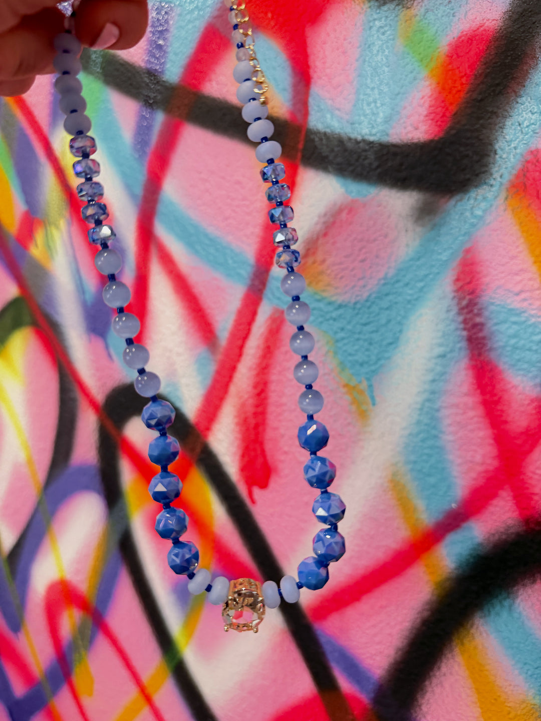 Preston Blue Beaded Necklace