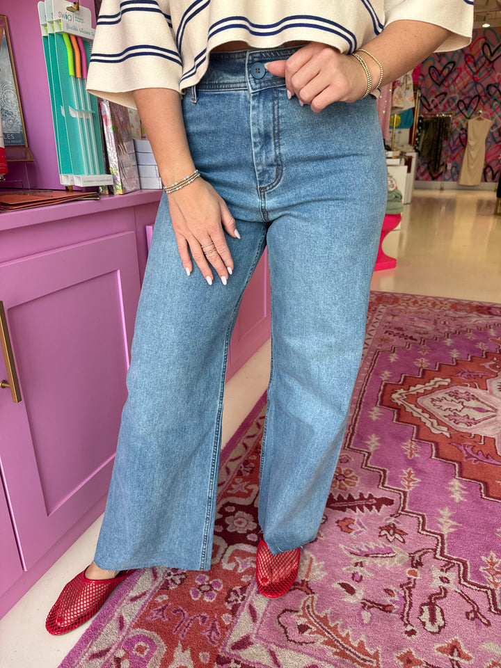 Darlin Denim Straight Wide Leg Pants