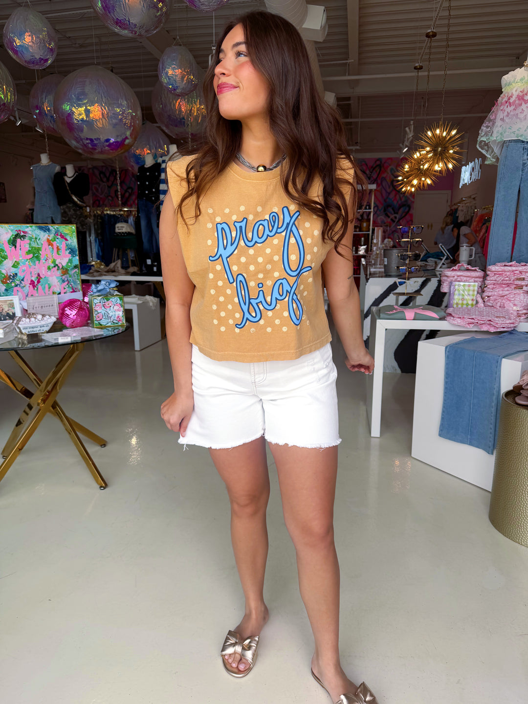 Halle White Denim Shorts