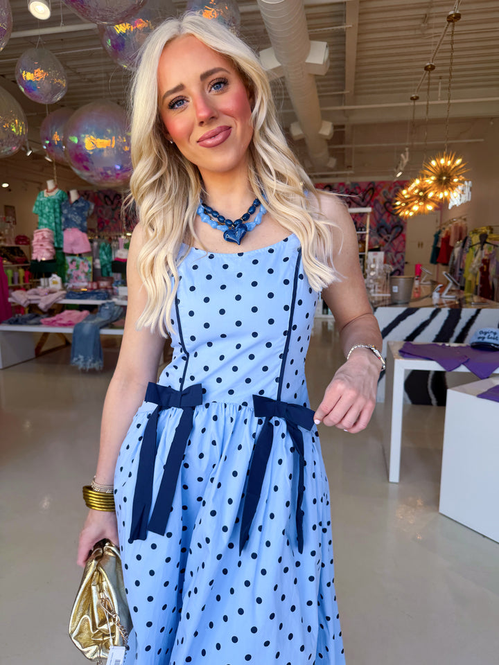 Your so Lovley Blue Navy Bow Midi Dress