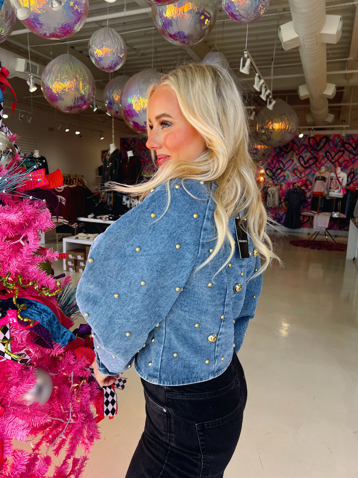 Sassiest Denim Gold Bubble Top