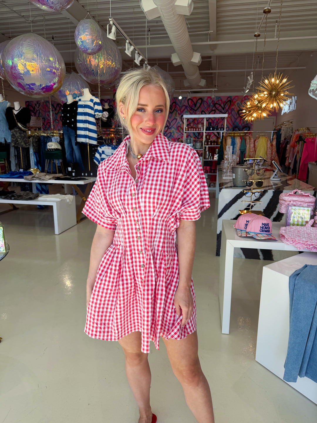 Gingham Baby Red Dress