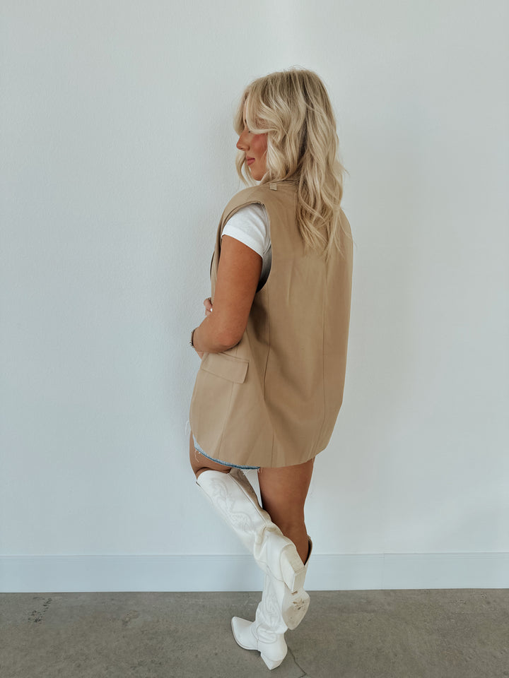 Too Cute Taupe Vest