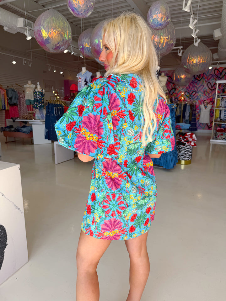 Karlie Tropical Button Down Dress