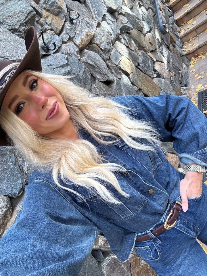 Oh So Dark Denim Button Down